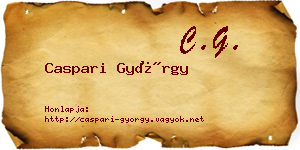 Caspari György névjegykártya